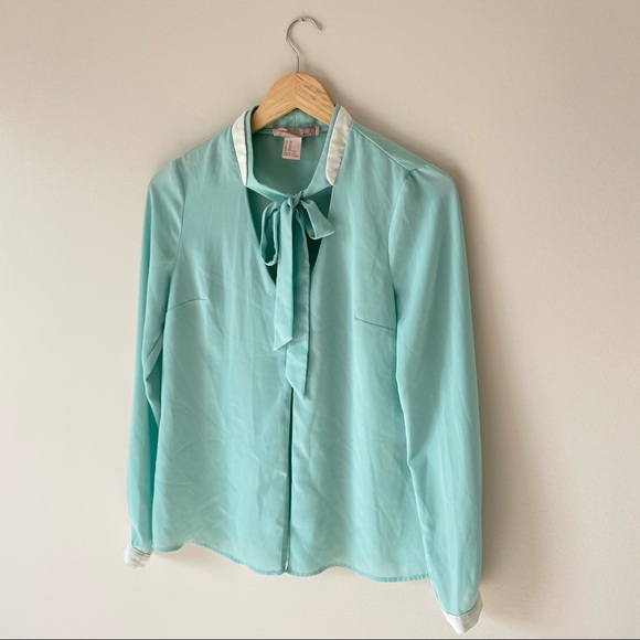 ❤️3/30❤️Vintage Inspired Pastel green Mint Blouse - Picture 5 of 6